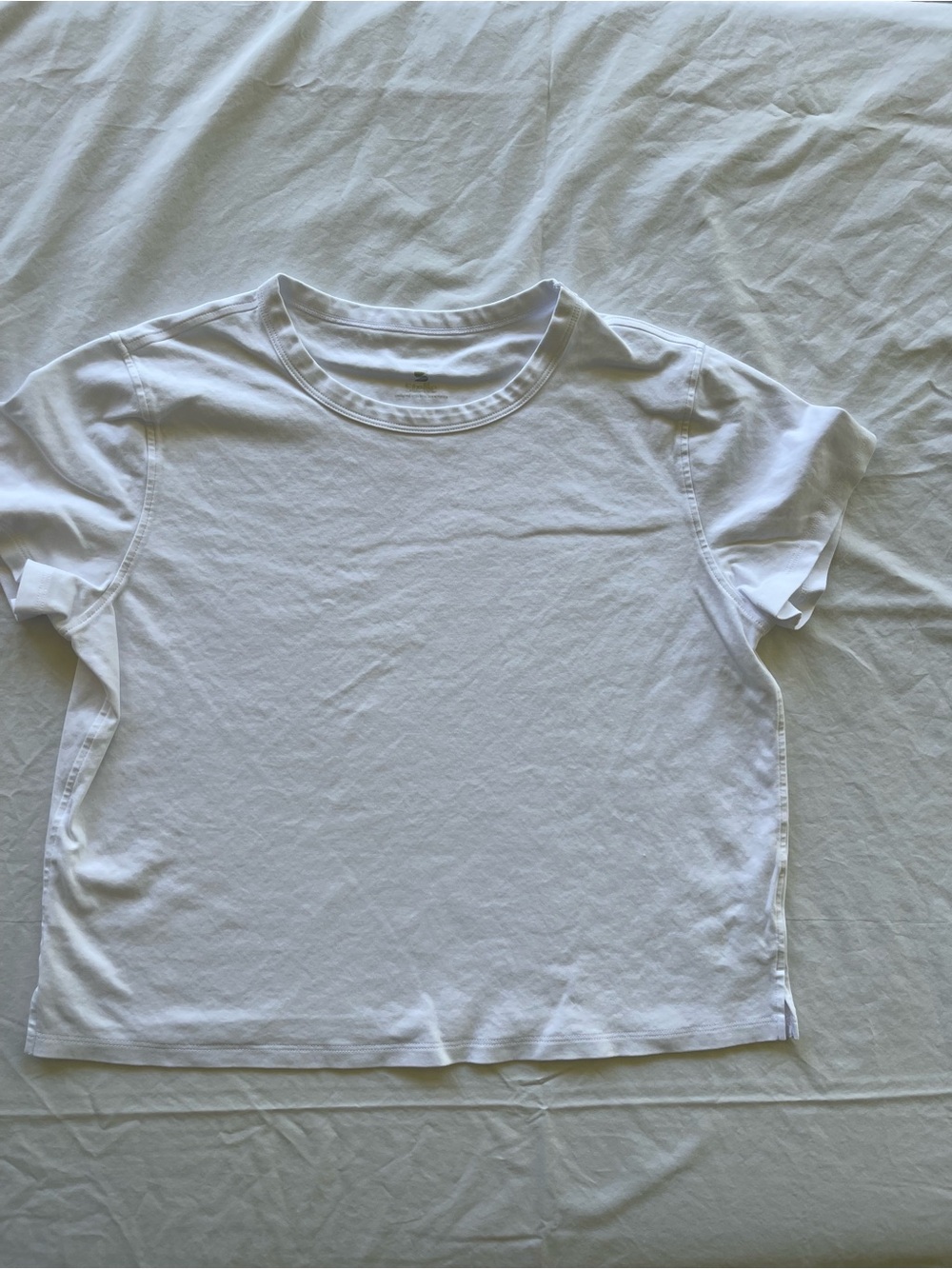Women’s White Crop Crewneck Tee